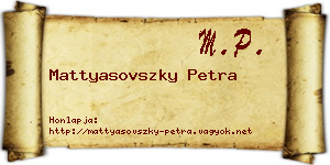 Mattyasovszky Petra névjegykártya