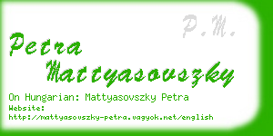 petra mattyasovszky business card